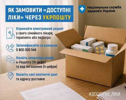 “Доступні ліки” через сервіс “Укрпошта.Аптека”